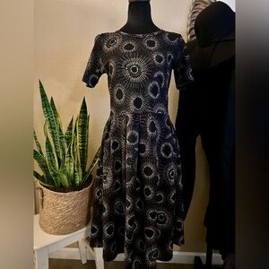 LuLaRoe Black and White Midi Dress